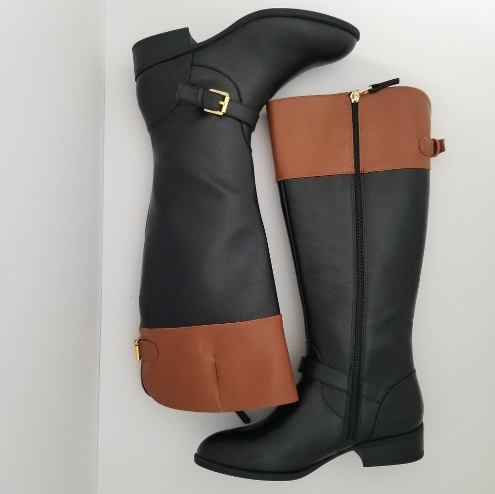 Chaps Black/Brown Top Tall Winter Boots